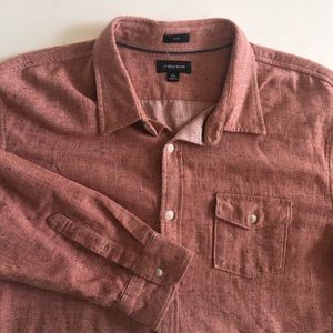 slim japanese slub herringbone shirt
